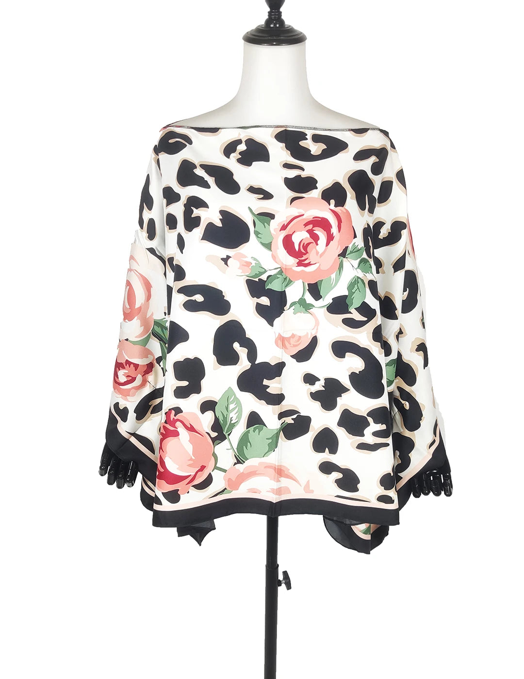 African clothes for women 2022 Summer European Floral Sexy Women's Silk Blouse Oversized Bohemian Beach Cover Up Kaftan Tops