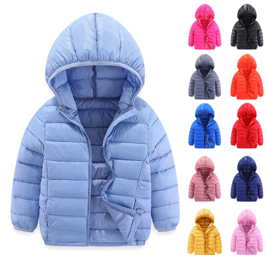 Children 4-14 Years Old Down Cotton Jackets Kids Clothes For Boys Girls Cotton Padded Clothes Kids Hooded Coats