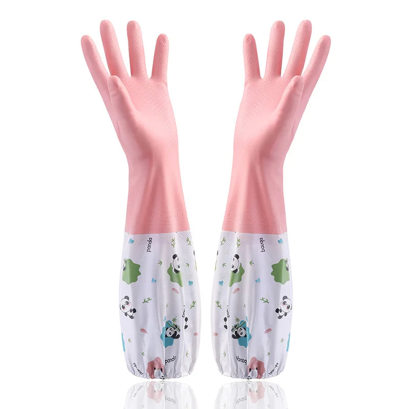 Household Women's Kitchen Dishwashing, Cleaning, Durable, Extended Waterproof, Laundry, Household Gloves, Rubber