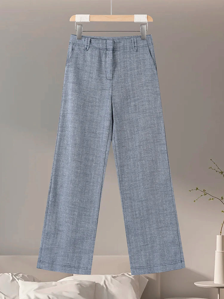 Women's Outwear 2 Piece Set Coats Pants Zipper Short Jackets Straight-Leg Trouser Autumn New Out Suits Casual Woman Clothes