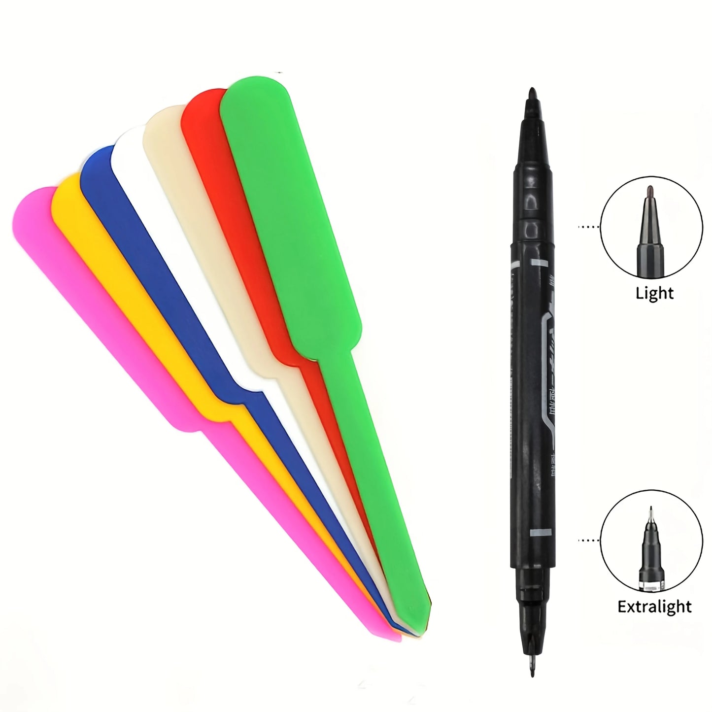 1 Bag/100-Piece White Gardening Label Set with Plant Labels and Markers