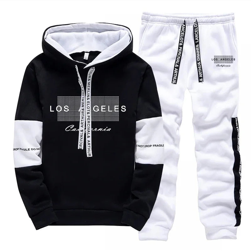 Men's Tracksuit Hoodis Sweatpants Urban Casual Fashion Jogging Suit Male Daily Casual Sports Outfit Hooded Sweatshirt Streetwear