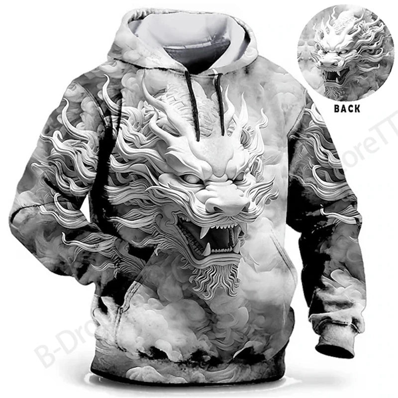 Men Hoodies Dragon 3d Print Hoodie Men Women Fashion Hoodie Sweatshirt Women Sweat Men Clothes Animal Sudaderas Tiger New Year