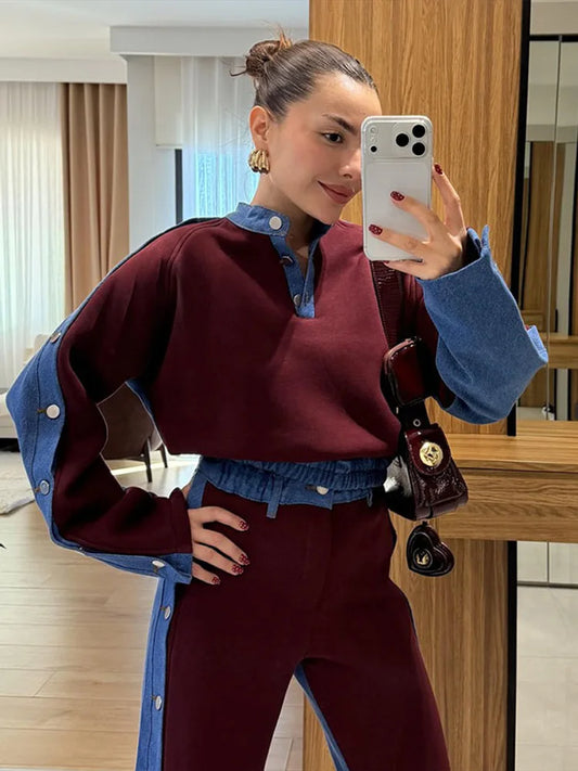 Women's Suit Tracksuit Ensemble Femmes Woman Clothes Best Sellers Pants Sets Sports Short Tops Wide-Leg Trousers Outerwears