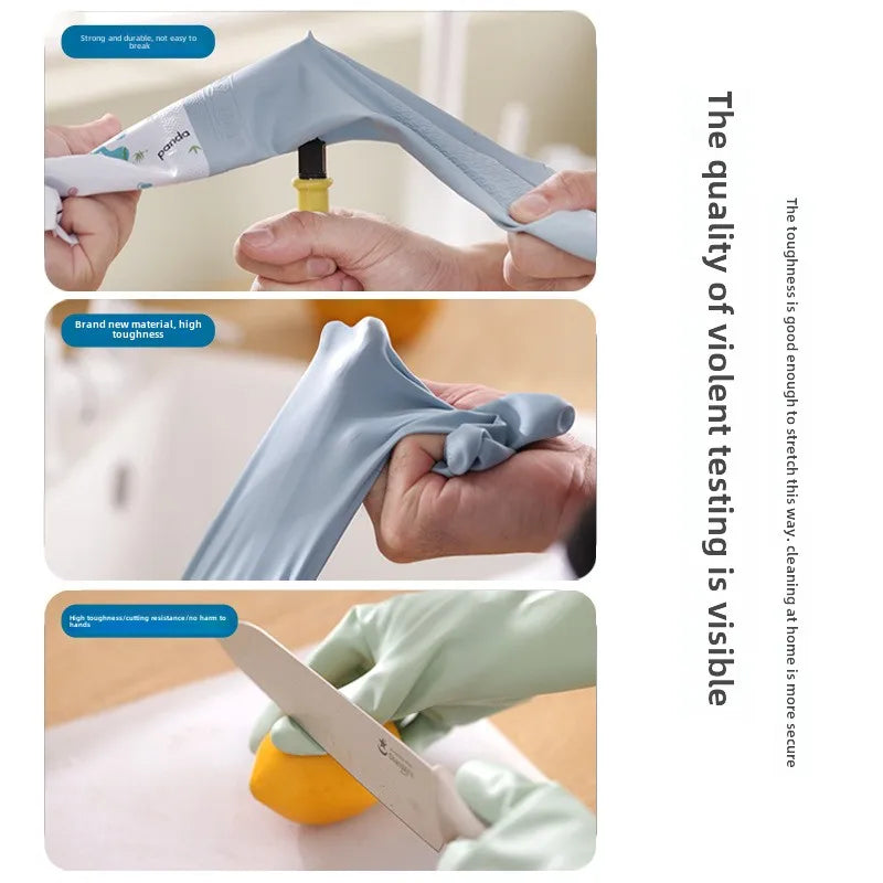 Household Women's Kitchen Dishwashing, Cleaning, Durable, Extended Waterproof, Laundry, Household Gloves, Rubber