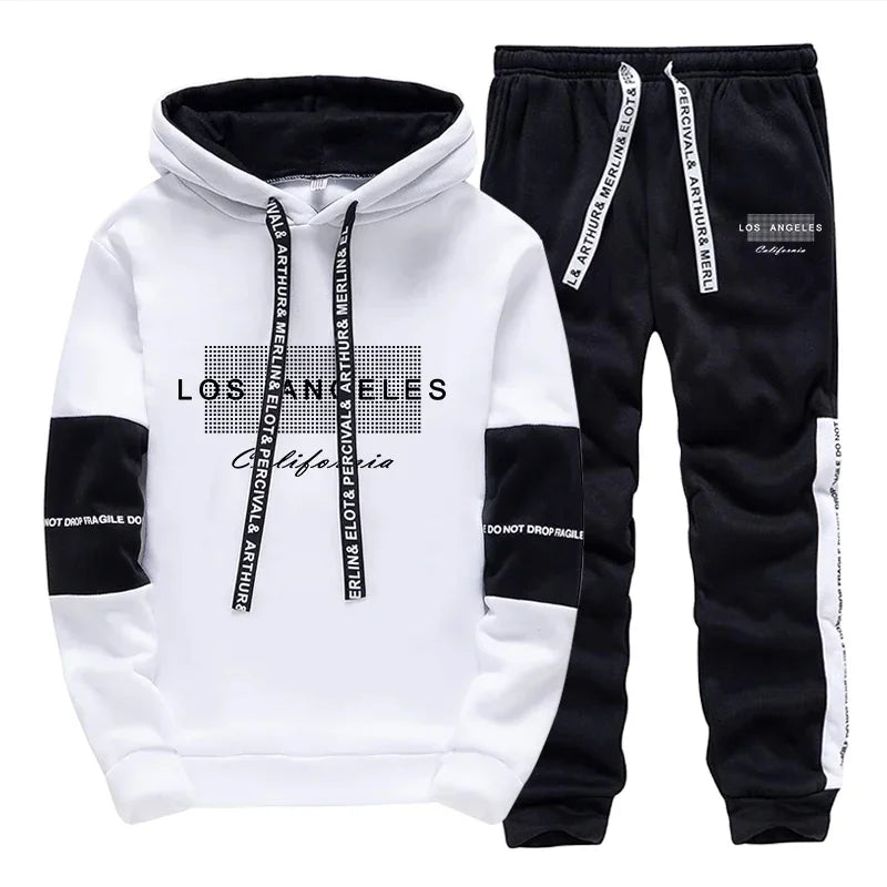 Men's Tracksuit Hoodis Sweatpants Urban Casual Fashion Jogging Suit Male Daily Casual Sports Outfit Hooded Sweatshirt Streetwear