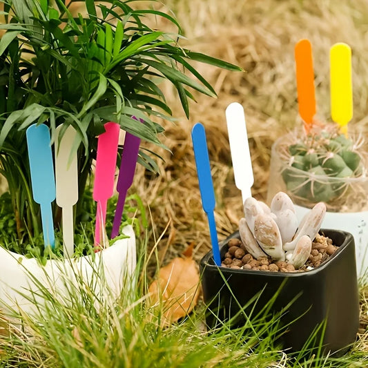 1 Bag/100-Piece White Gardening Label Set with Plant Labels and Markers