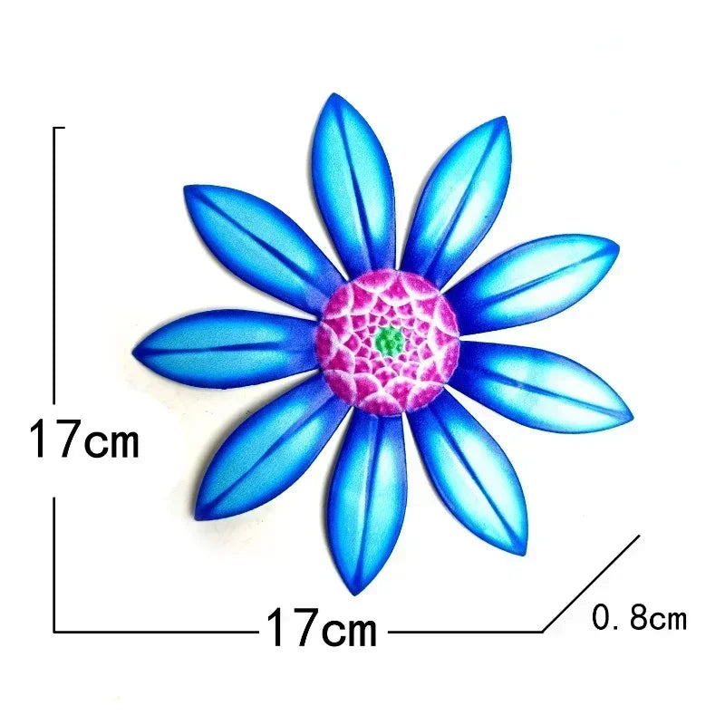 Garden Decoration Metal Flower Wall Decor Art Sculpture Hanging Ornament Aesthetic Home Room Garden Courtyard Decoration Outdoor