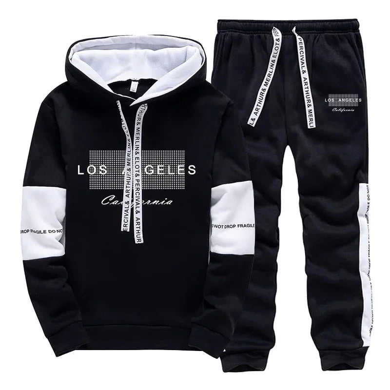 Men's Tracksuit Hoodis Sweatpants Urban Casual Fashion Jogging Suit Male Daily Casual Sports Outfit Hooded Sweatshirt Streetwear