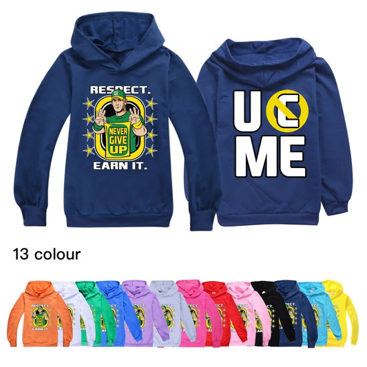 Kids Clothes Princess Girls Clothing Fashion WWE John Scene Win The Day Teen Boys Clothes Spring AutumnChildren Topszf2286