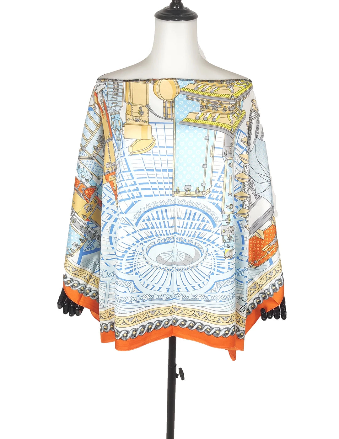 African clothes for women 2022 Summer European Floral Sexy Women's Silk Blouse Oversized Bohemian Beach Cover Up Kaftan Tops